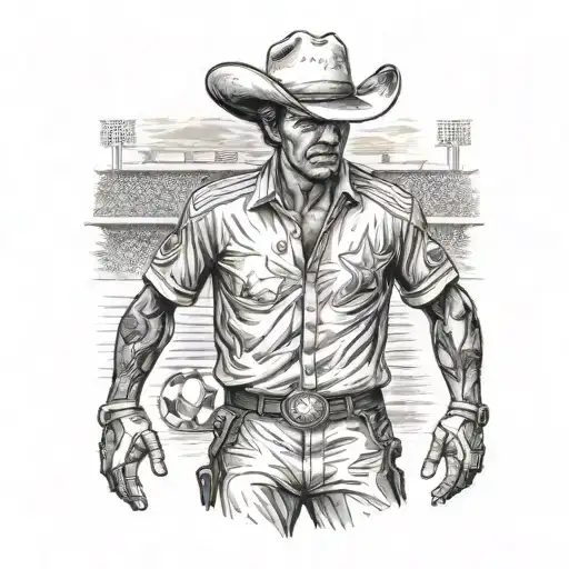 Cowboy Wearing A Soccer Jersey