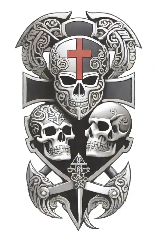 Aztec War Sword Shield Cross Intertwined
