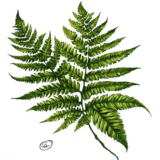 A Motanka With A Fern Leaf