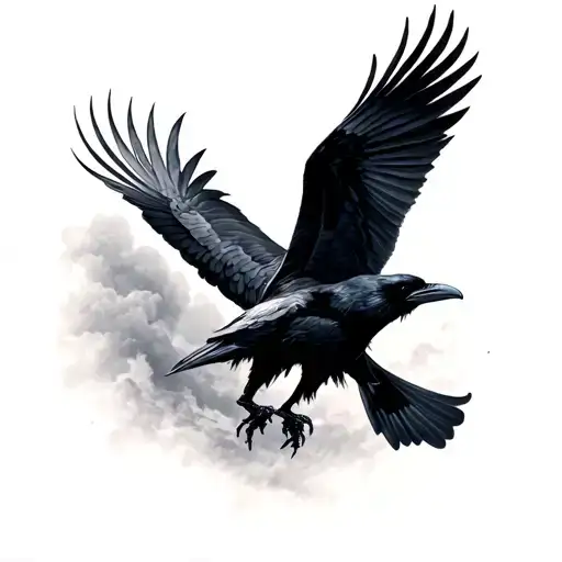 Raven Flying