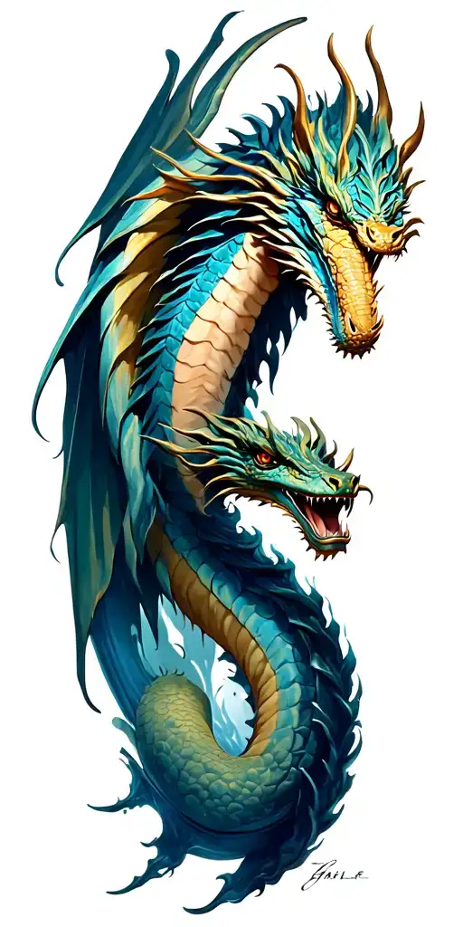 Aquirius With Aquatic Dragon Surounded