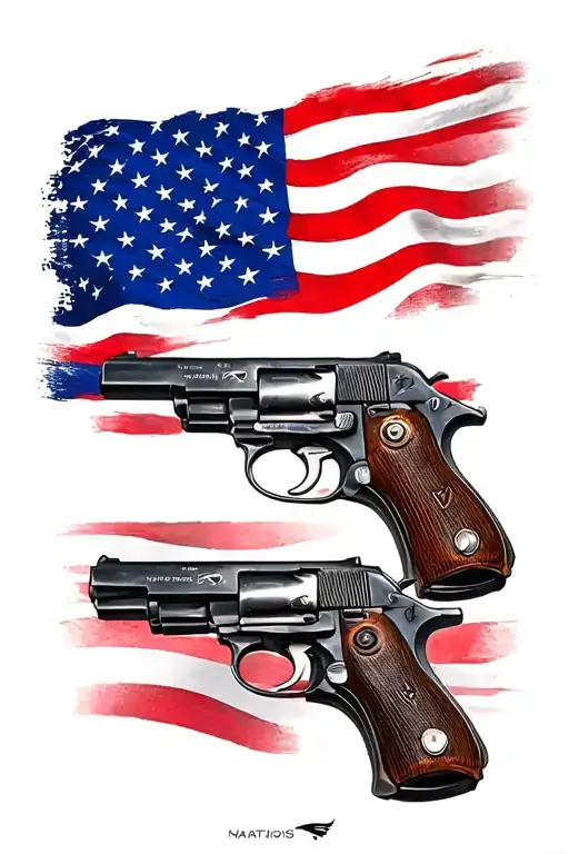 New England Patriots Guns American Flag