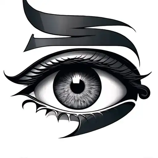Eye Of Horus With Unalome Symbol Intertwined