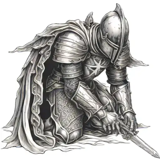 Templar Knight Kneeling Angel
