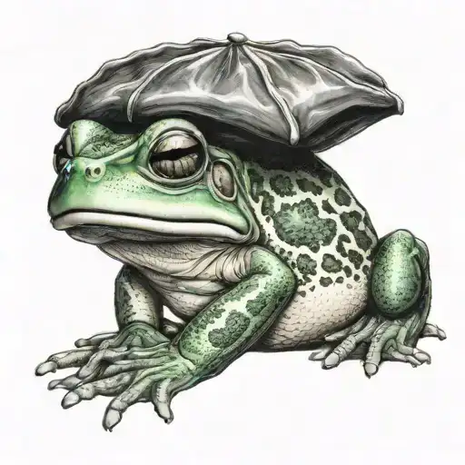 Chubby Rain Frog Wearing A Water Polo Cap
