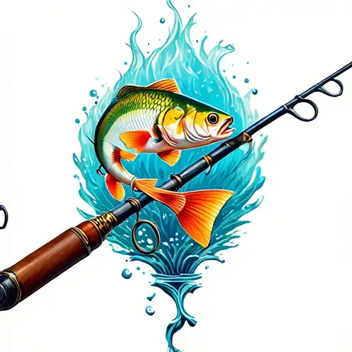 Fishing Rod With Fish On It What Cross