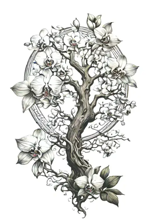 Tree Of Life And Orchids