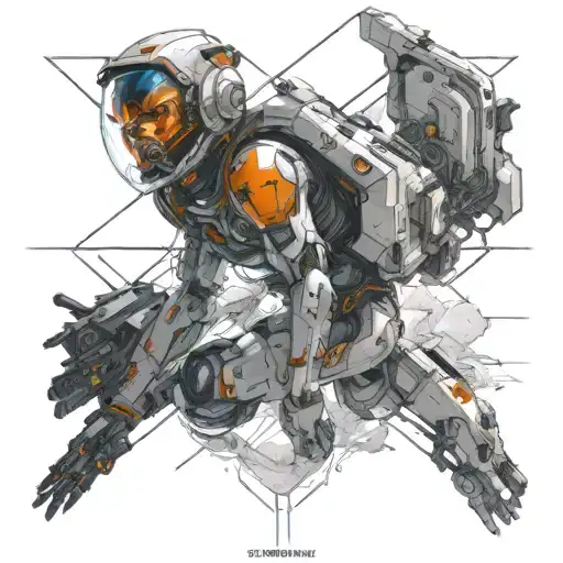 A Video Game Character Exploring A Futuristic Space Setting