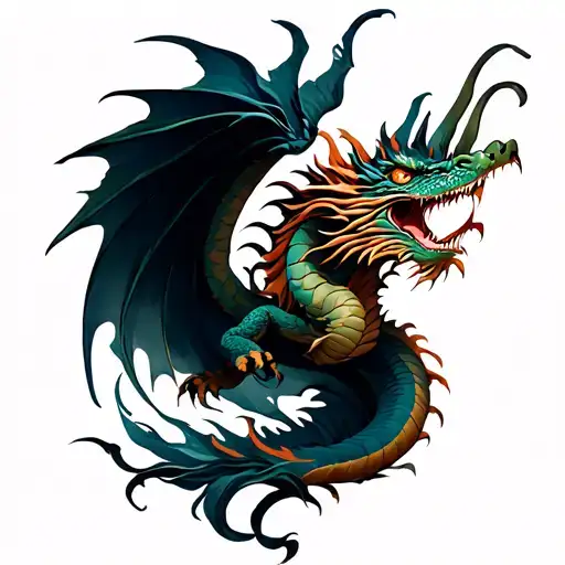 Dragon Flying Down Arm