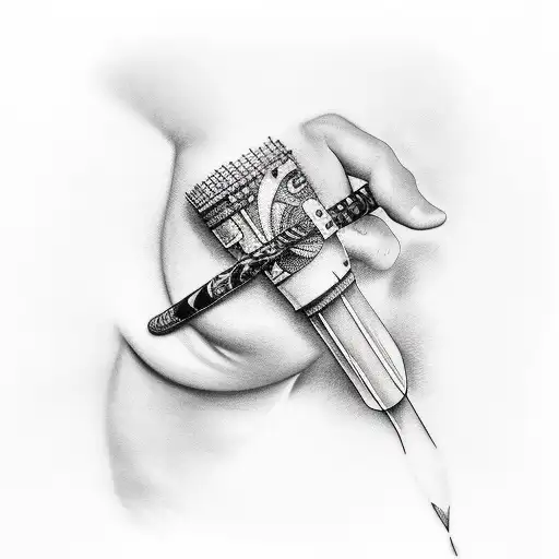 Thin Line Letters L K With Drum Sticks