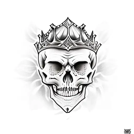 Skeleton King Holding A Sword With Flowers