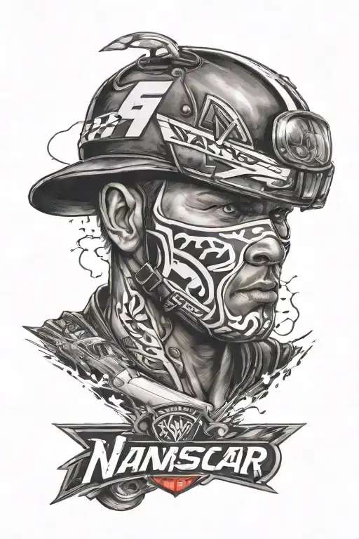 A Realistic Tattoo Of A Pitcrew Member From Nascar Wearing A Marvel Comics Superhero Costume