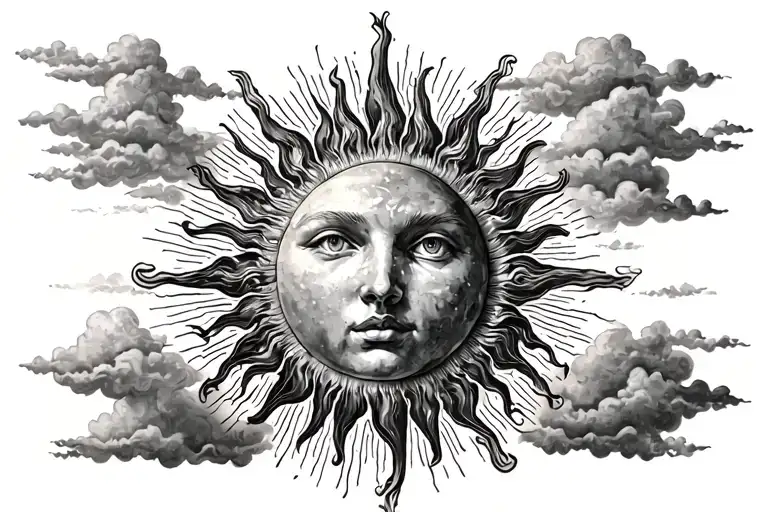 Sun With Rays In The Clouds