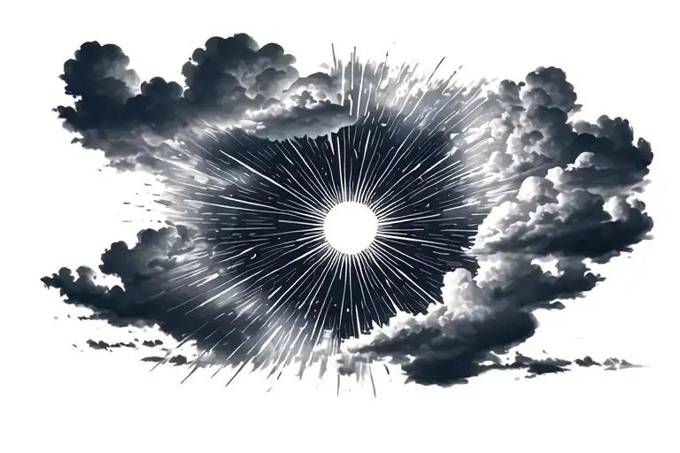 Background Of Sun Rays And Clouds