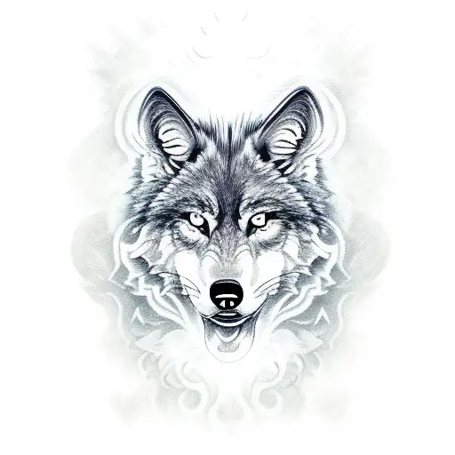 Fire Tennis Ball Looks Wolf Face