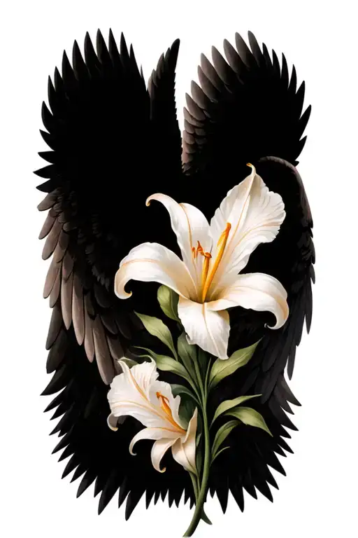 Fleur De Lily With Angel Wing