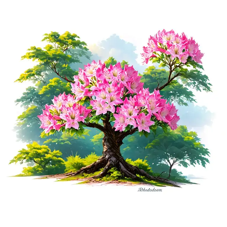 Rhododendron Century Tree Made Tattoo