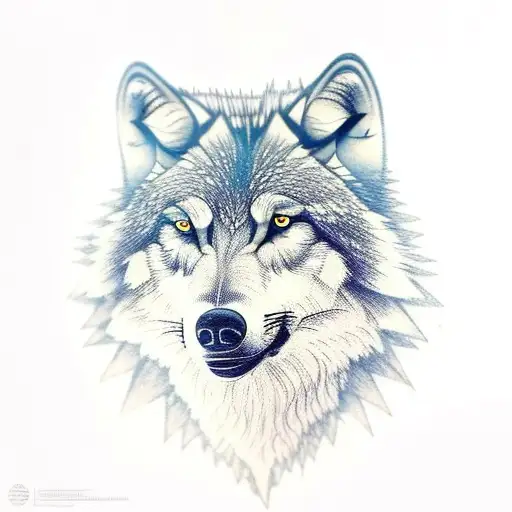 River In Forest With Wolves