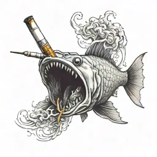 A Fish Smoking A Cigarette