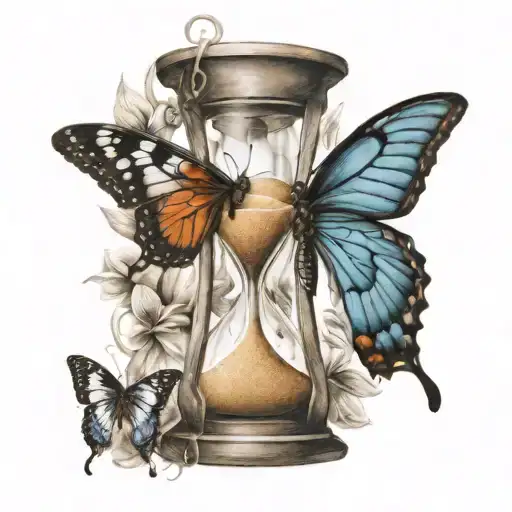Hourglass With Butterfly Made
