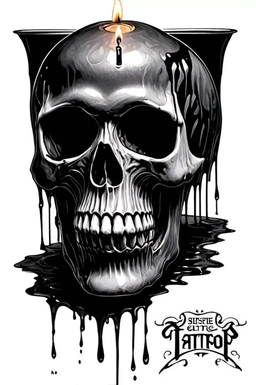 Skull Candle Wax Dripping