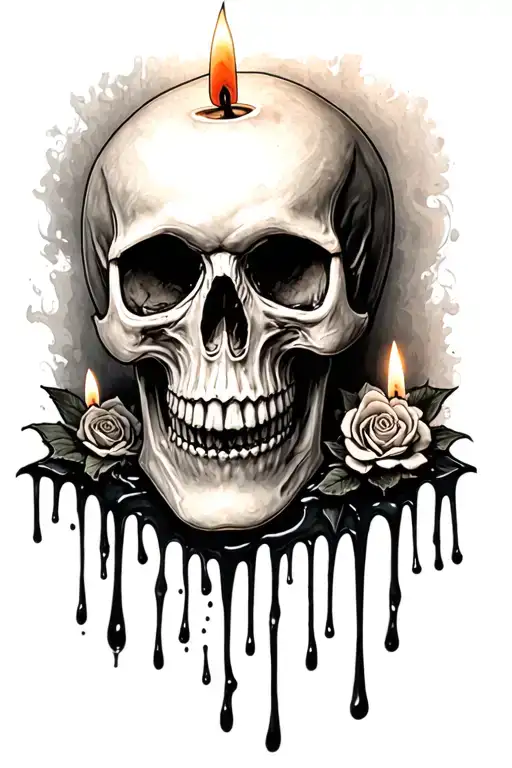 Skull Candle Wax Dripping