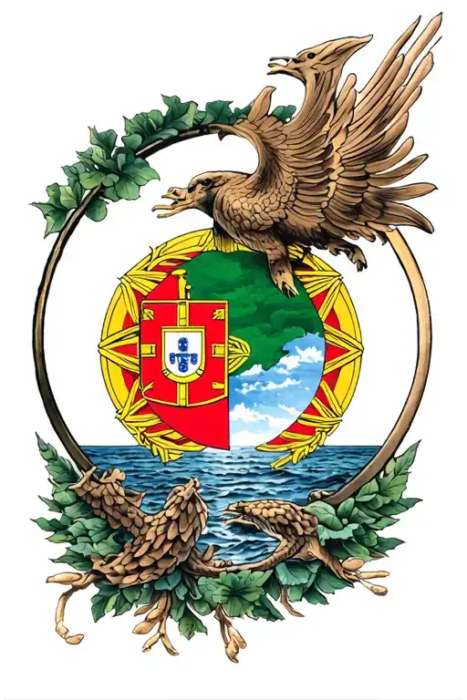 Bulgaria Portugal Inside A Circle