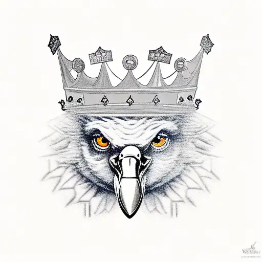 Black Vulture With A Crown On His Head