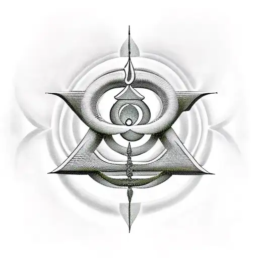 Shiva's Trishul With Symbol Of 'Om' Transited In It