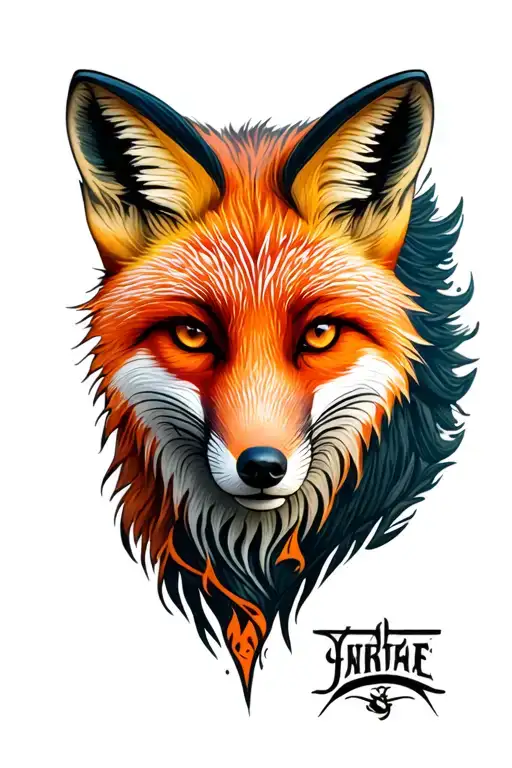 Fox Head Sleeve Tattoo Design