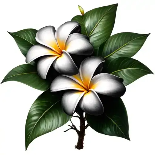 Plumeria Flowers Black And Grey Pop Of Color