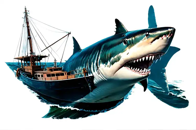 Shark Boat Separated By A