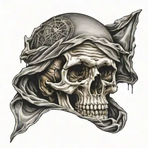 Skull With Head Shroud