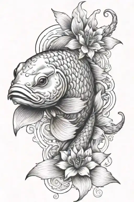 Just Mask And Koi Fish