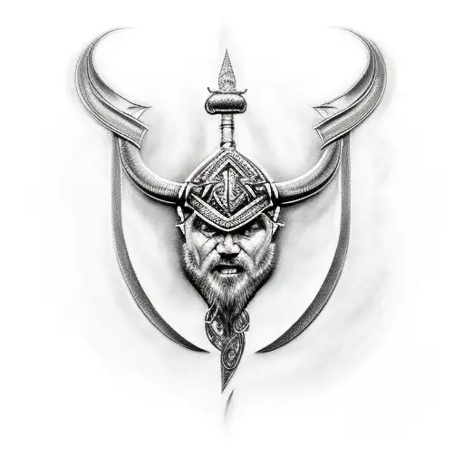 Black And Grey Viking Goddess