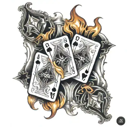 Three Of Diamonds On Fire