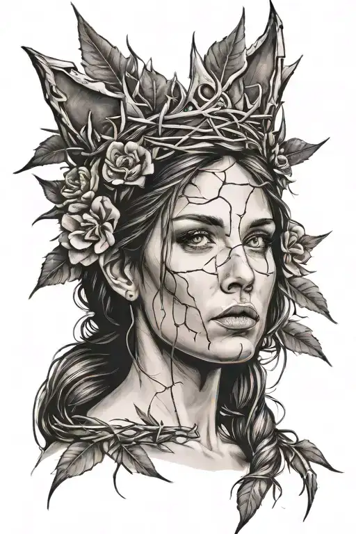 Female With Crown Of Thorns