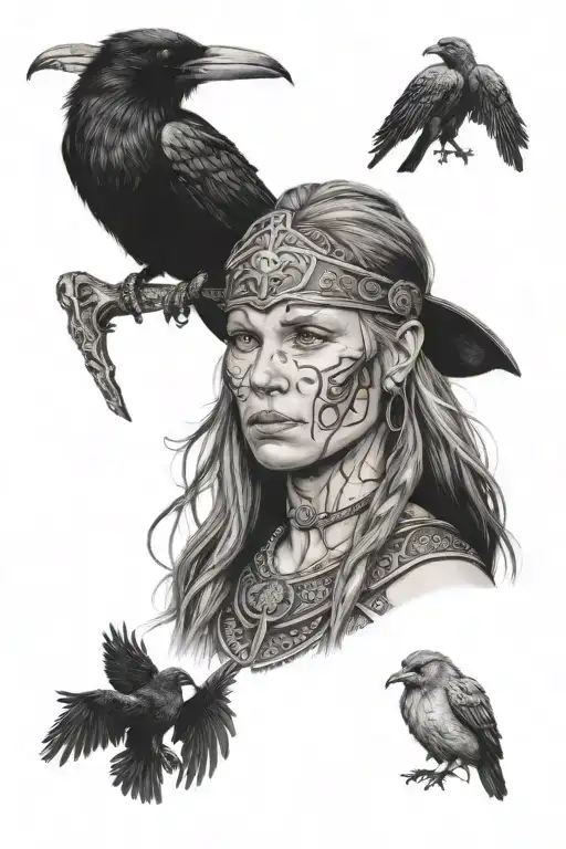 Viking Woman With Raven