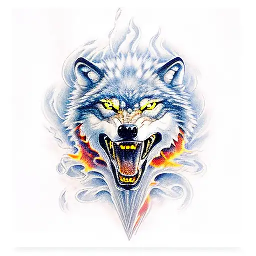 Wolf Eagle Snake Flames