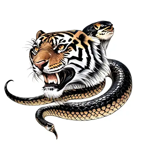 Snake And Tiger And Bul