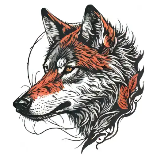 Wolf Red Black