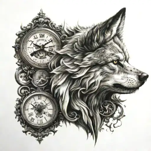 Wolf Clock Skull
