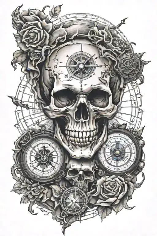 Skull Compass Intertwined