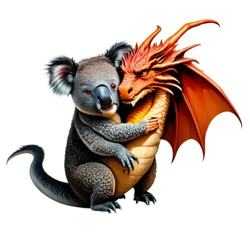 Dragon And Koala Hugging