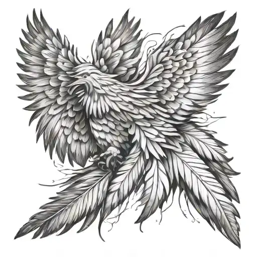 Abstract Wing Feathered