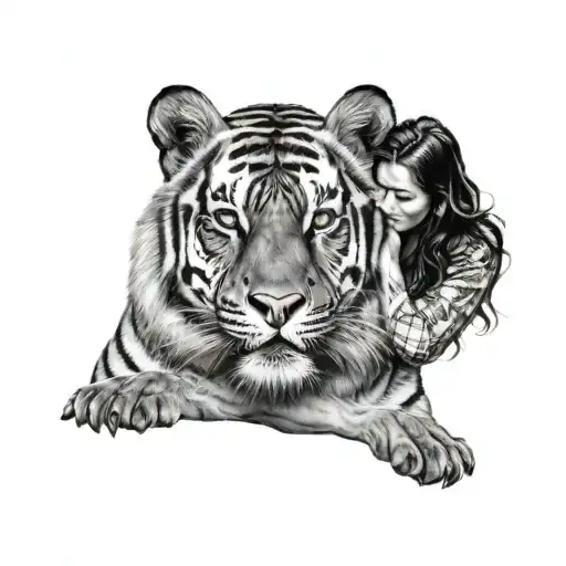 Woman And Tiger