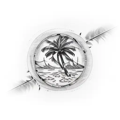 South Carolina Outline With Palm Tree