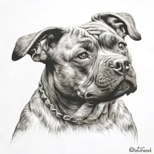 A Crying Staffordshire Bull Terrier