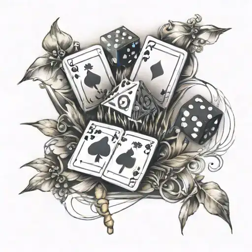 Poker Cards Dice And Cross