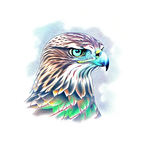 Mountain Red Tailed Hawk Aspen Tree